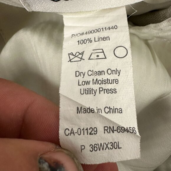 Calvin Klein Mens Beige Linen Dress Pants 36Wx30L - Picture 4 of 4